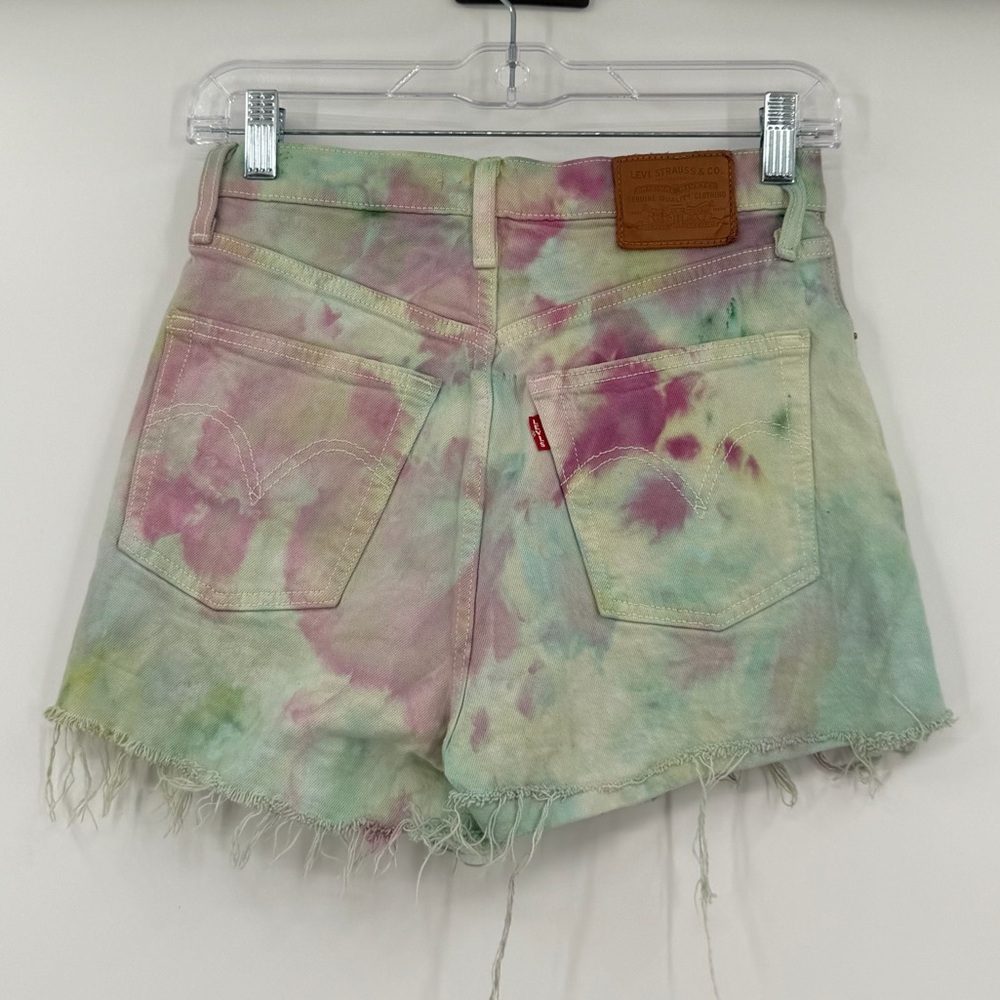 Levi's Rib Cage Multicolor Tie-Dye Jean Shorts Sz 27